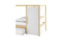 Aron Bunk Bed With Cabinet And Trundle - White Natural