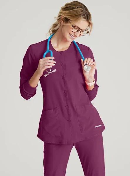 Skechers Stability Warm-Up Scrub Jacket - L - Wine