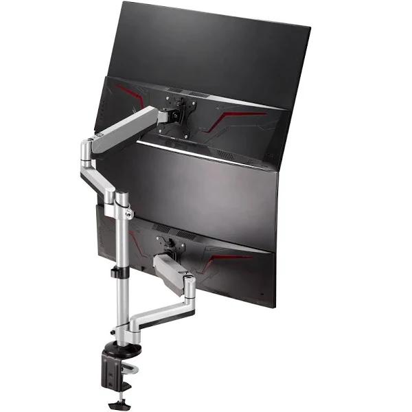 AVLT Dual 13"-32" Stacked Monitor Arm Desk Mount Fits Two Flat/Curved Monitor Full Motion Height Swivel Tilt Rotation Adjustable Monitor Arm - Extra