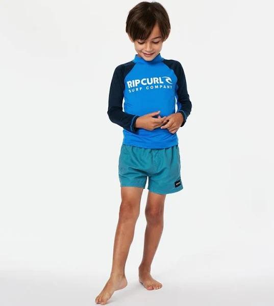 Rip Curl Toddlers' Shock Long Sleeve Rash Vest in Blue | Size 7-8