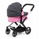 Bayer Xeo Compact Doll Pram - Pink w/White Hearts & Pink Bow New