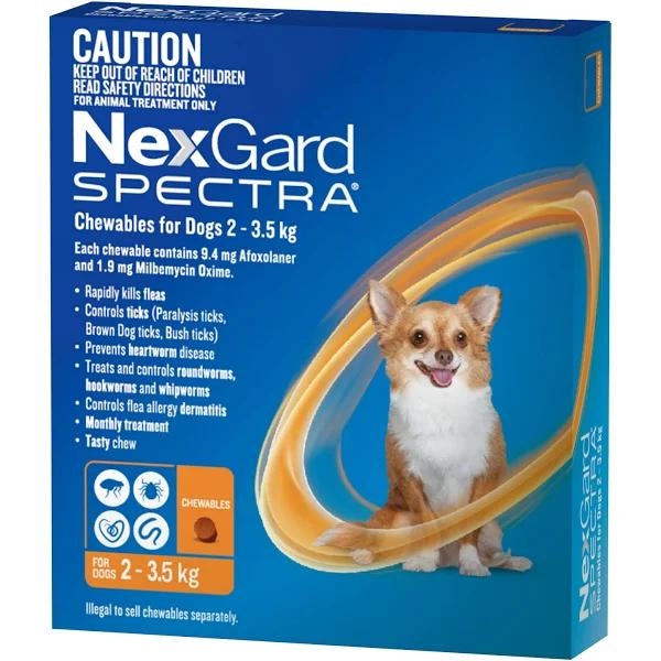 Nexgard Spectra Chewables for Very Small Dogs (2-3.5 kg) 1 Pack