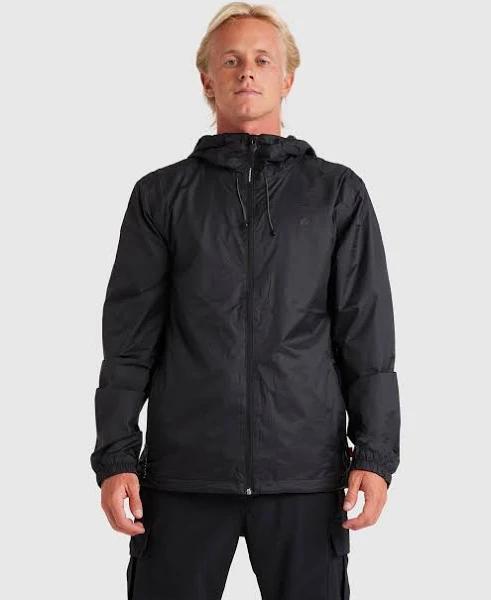 Quiksilver - Mens Waterwind Hooded Windbreaker Jacket - Black - Size XXXL