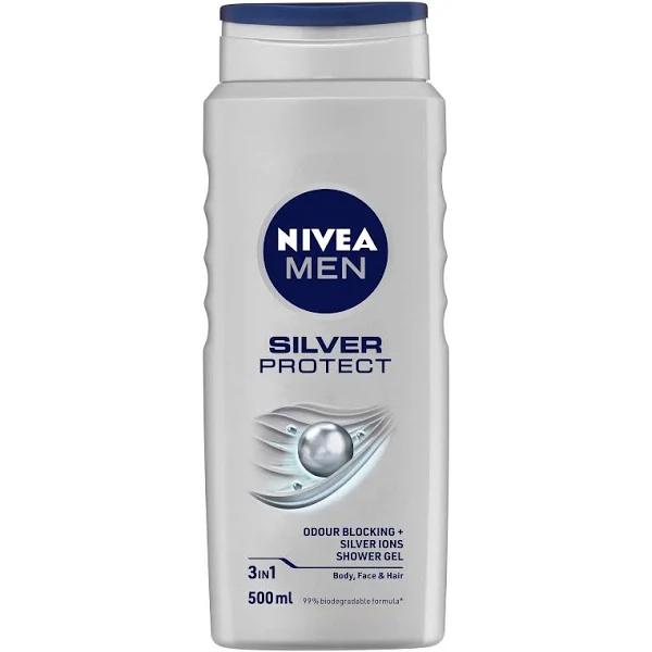 Nivea Men Silver Protect Shower Gel and Body Wash 500ml