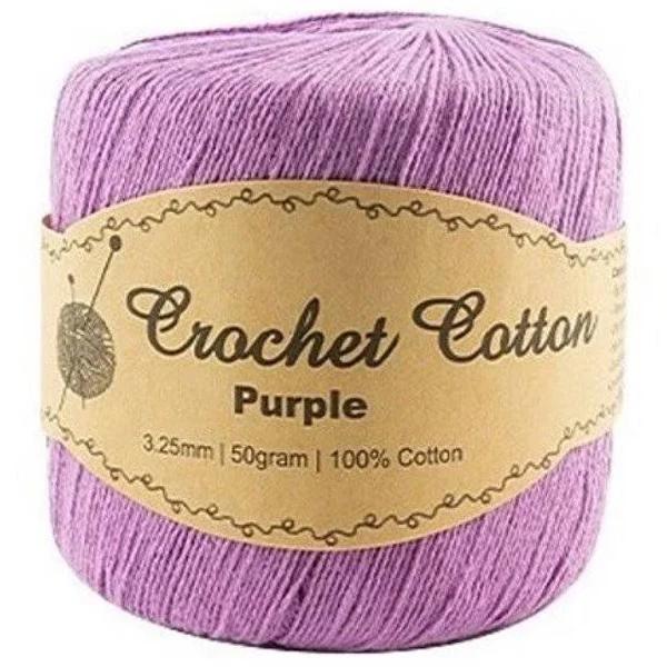 Malli Knitting 50g Crochet Thread 100% Cotton Ball - Purple