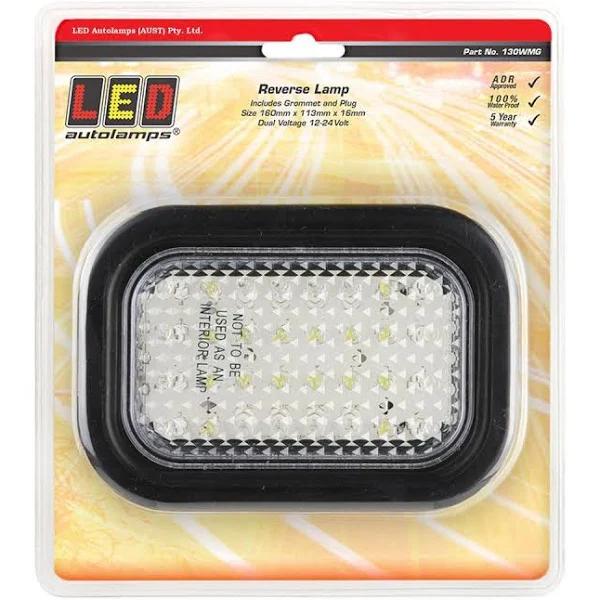 LED Autolamps 130WMG LED Reverse Light with Grommet & Plug 12-24V