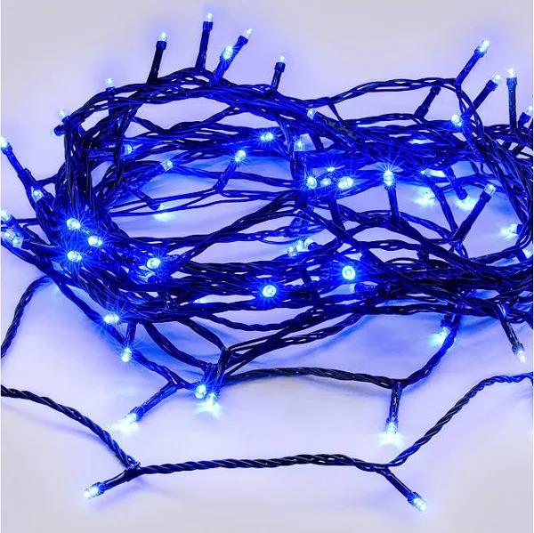 240 LED Fairy Light Chain Dark Green Cable - 7 Colour Options Blue