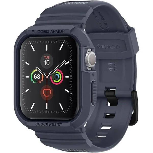 SPIGEN Rugged Armor Pro Case + Strap Band For Apple Watch Series 8/SE2/7/6/SE/5/4 (45mm/44mm) [Colour:Charcoal Grey]