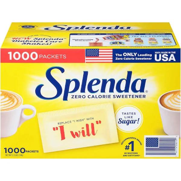 Splenda No Calorie Sweetener Value Pack 1000 Individual Packets 2.2 lbs1000 Count (Pack of 1)