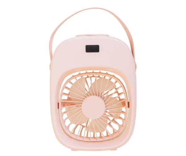 Portable Air Conditioner, Evaporative Air Conditioner Fan, 3 Wind Speeds & 2 Misting Levels, Humidifier, Night Light-Pink