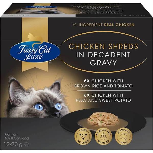 Fussy Cat Luxe Chicken in Decadent Gravy Cat Food 12x70g 12 Pack