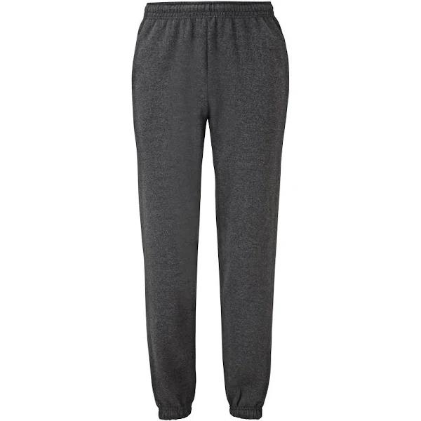 Fruit of The Loom Mens Elasticated Cuff Jog Pants / Jogging Bottoms Dark Heather S