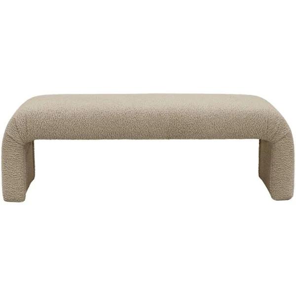 The Curve Bench Ottoman - Latte Shearling