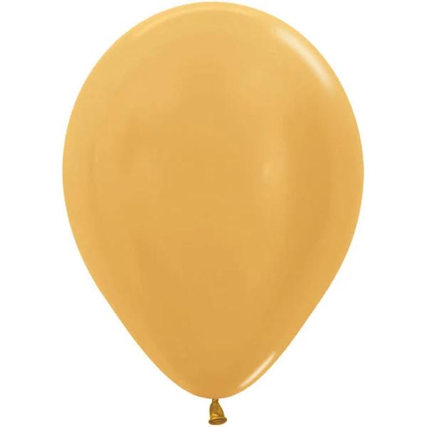 Sempertex 12cm Metallic Gold Latex Balloons 570, 50 Pack