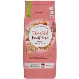 Woolworths Fruit Free Toasted Muesli 750g