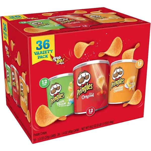 Pringles Grab And Go Potato Crisps Variety Pack, 49.2 Ounce