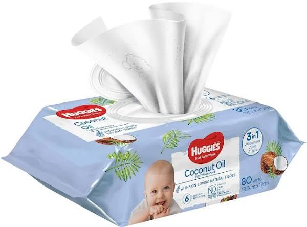 Huggies Coconut Oil Baby Wipes - 80 Pack