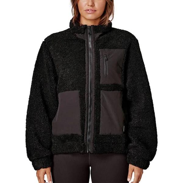 Running Bare Womens Nomad Shearling Jacket Black L