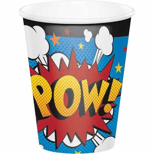 Superhero Slogans Paper Cups (Pack of 8)