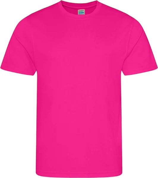 Awdis Just Cool Mens Performance Plain T-Shirt Hyper Pink XL Polyester Mens T-Shirt