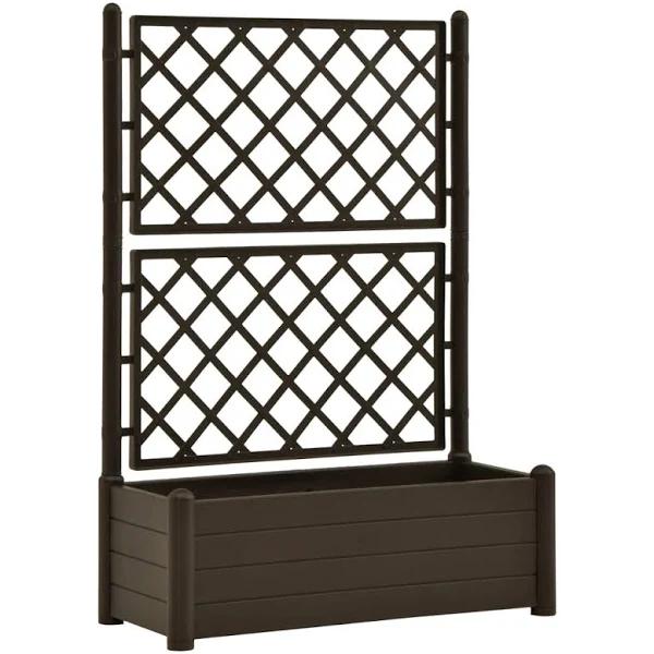 vidaXL - Garden Planter With Trellis Pp - Mocha - 100x43x142 cm