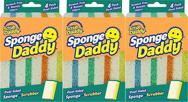 Sponge Daddy Scratch Free Supersoft Absorbent Sponge with 4 Colors (Pack of 3)...