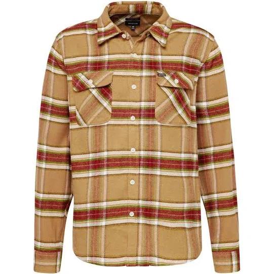 Brixton - Bowery Flannel Shirt - Light brown/burnt Henna - M