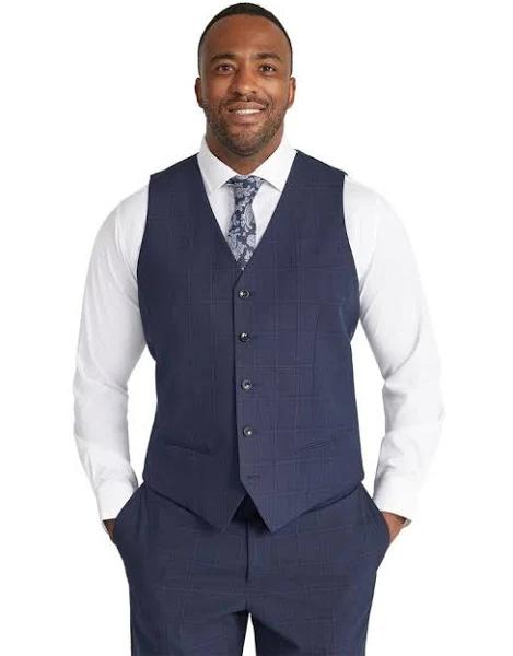 Johnny Bigg Damon Check Waistcoat Navy 56