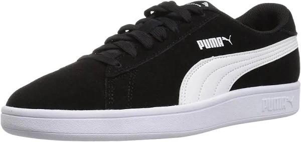 Smash V2 Suede Jr Sneakers - Youth 8-16 Years in Black/White, Size 7 by Puma