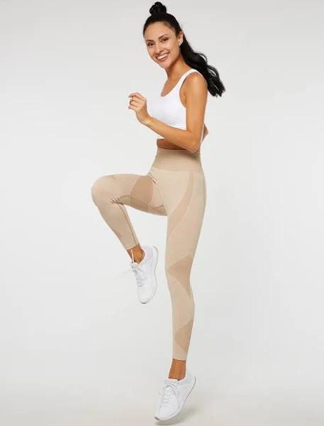 Jerf Womens Bonita Seamless Active Leggings Beige - XS