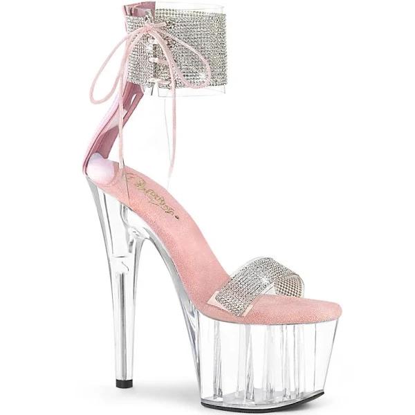 Pleaser ADORE-727RS Clear & Baby Pink Rhinestone Heels 11