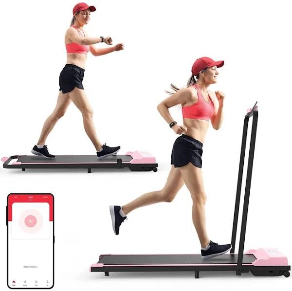 Advwin Walking Pad Treadmill Fitness Foldable, Pink