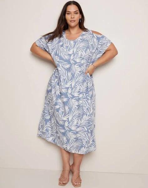 Autograph - Plus Size - Womens Dress - Cold Shoulder Midi Kaftan Dress