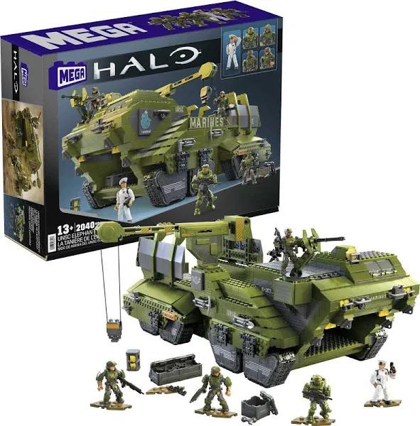 Mega Halo UNSC Elephant Sandnest Vehicle 2-in-1 Halo Infinite Construction Set, Building Toys For Boys, Multicolor (HHC44)