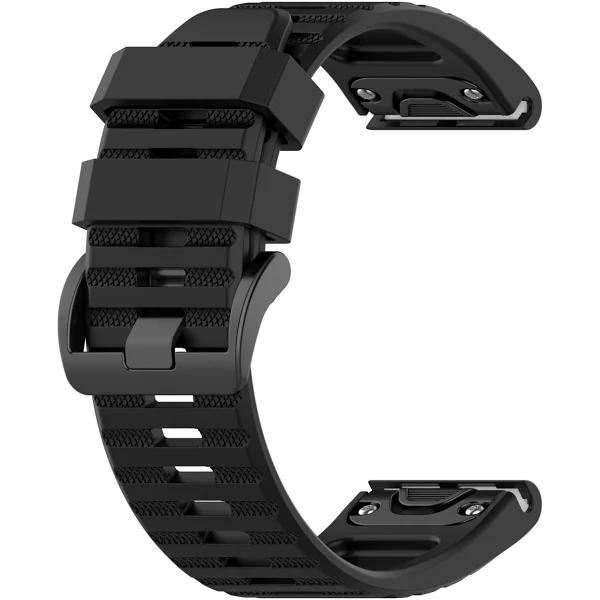 For Garmin Fenix 7x 26mm Silicone Sports Strap(Black)