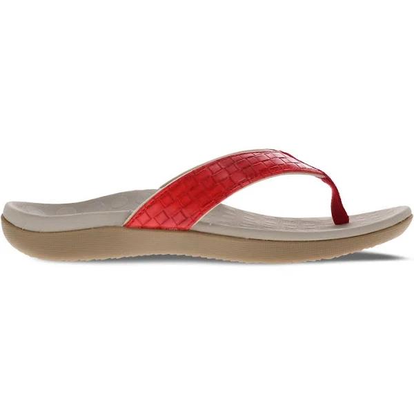 Scholl Orthaheel Sonoma II Womens Supportive Comfort Thongs Sandals Red Brick 12 AUS