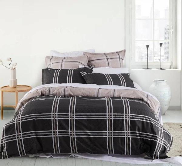 Logan & Mason Charlie Quilt Cover Set | Single Bed | Slate