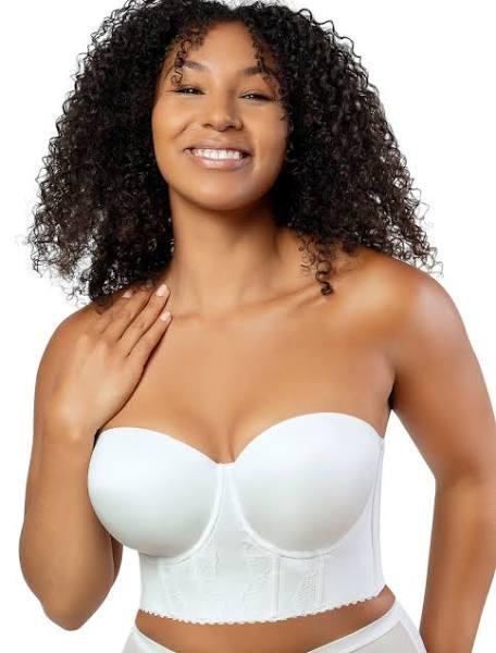 Parfait Elissa Seamless Padded Longline Strapless Bra in White 8DD