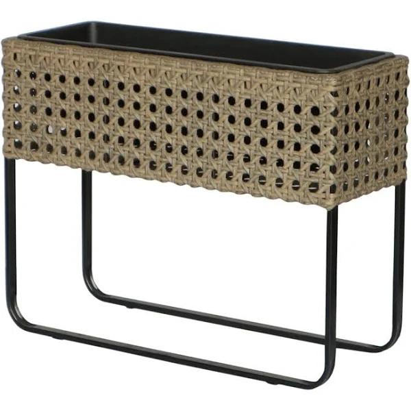 Monte Outdoor Wicker Poly Rattan Raised Garden Bed - Natural Colour - AfterPay & zipPay Available