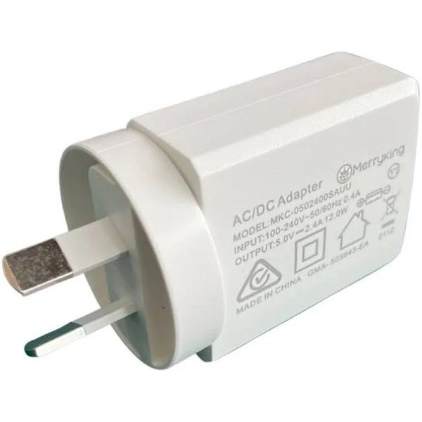 5V 2.4A USB Mains Wall Charger White