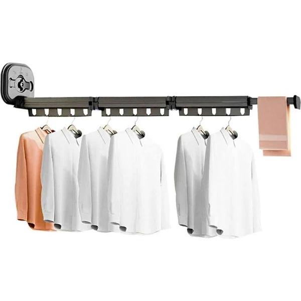 SOGA 127.5cm Wall-mounted Clothing Dry Rack Retractable Space-saving Foldable Hanger BSXPGKQ05