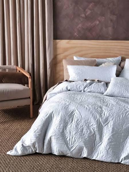 Linen House Isadora Quilt Cover Set Sky Super King