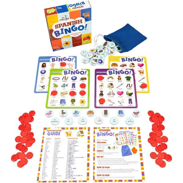 Peaceable Kingdom Spanish Bingo - Language-Learning Games for Kids -