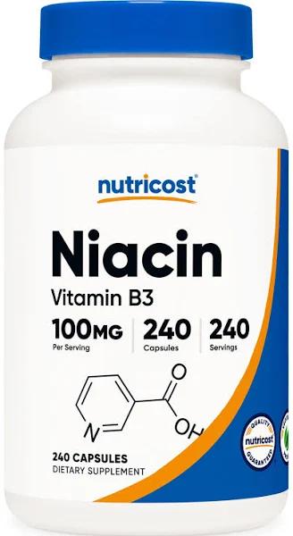 Nutricost, Niacin, 100 mg, 240 Capsules