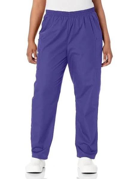 Cherokee Workwear 4200 Scrubs Pants Womens Natural Rise Tapered Pull-On Cargo Grape