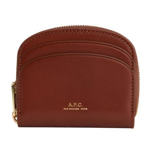 A.P.C. - Tan Brown Leather Demi-Lune Wallet