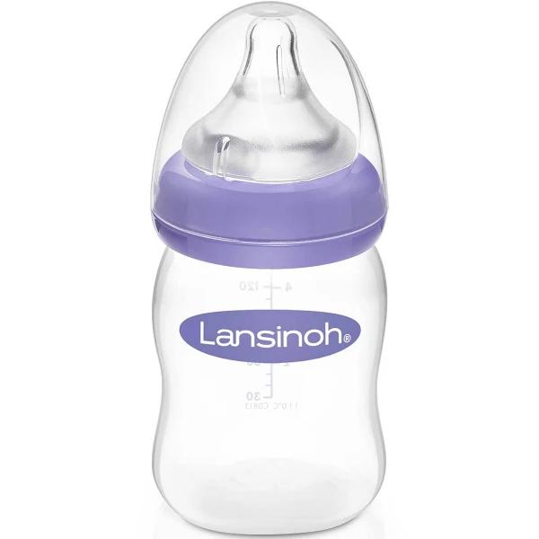 Lansinoh Momma Breastmilk Feeding Bottle with NaturalWave Slow Flow Nipple 5 Ounces