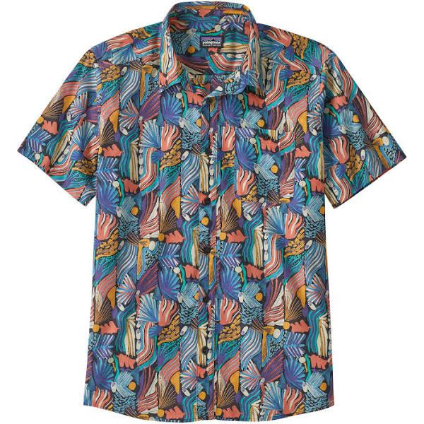 Patagonia Go to Shirt - Dirt Bags Multi / Abalone Blue - S - Men