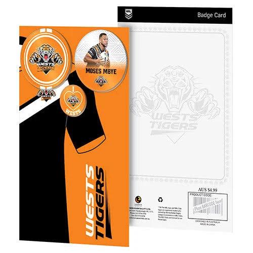 Wests Tigers 3 Badge Greeting Card