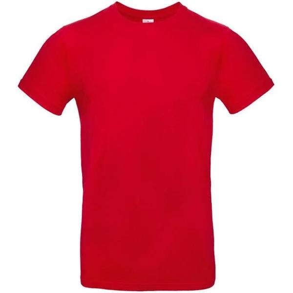 B&C Mens #E190 Tee Red 5XL Cotton Mens Tee